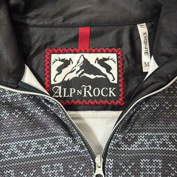 Alp N Rock Women’s Quarter Zip Pullover Nordic Snowflake Gray Size M - Picture 2 of 3